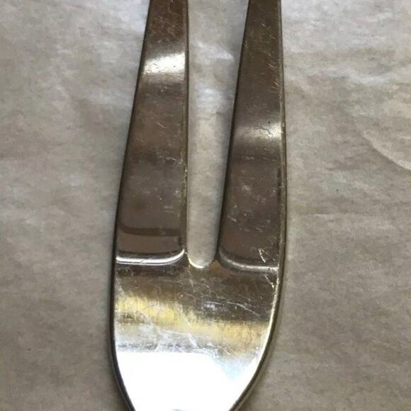 Gorham Silverplated cold meat fork Flower Song 1955 2 tines mid retro pattern - Picture 4 of 8